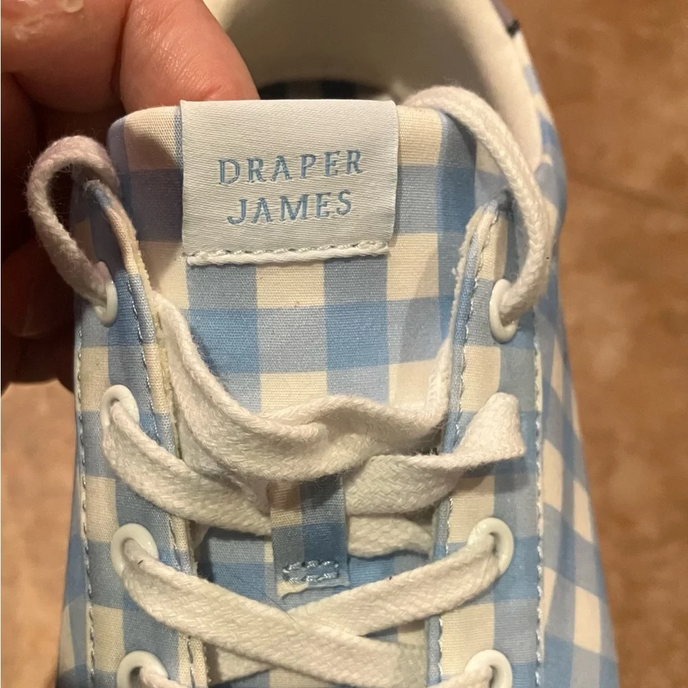 Draper James Blue and White Gingham Sneakers - Picture 8 of 15
